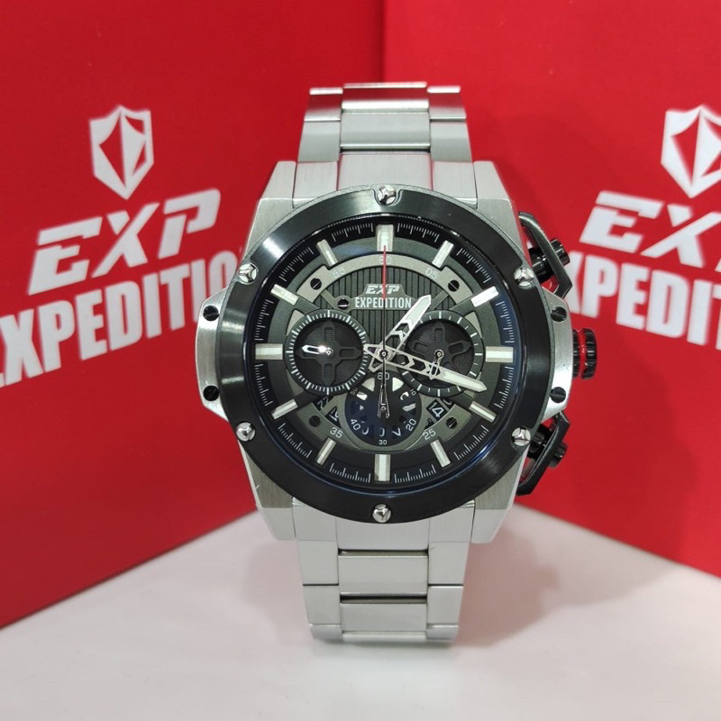 Jam tangan Expedition Exp 6830 Original rantai stainless