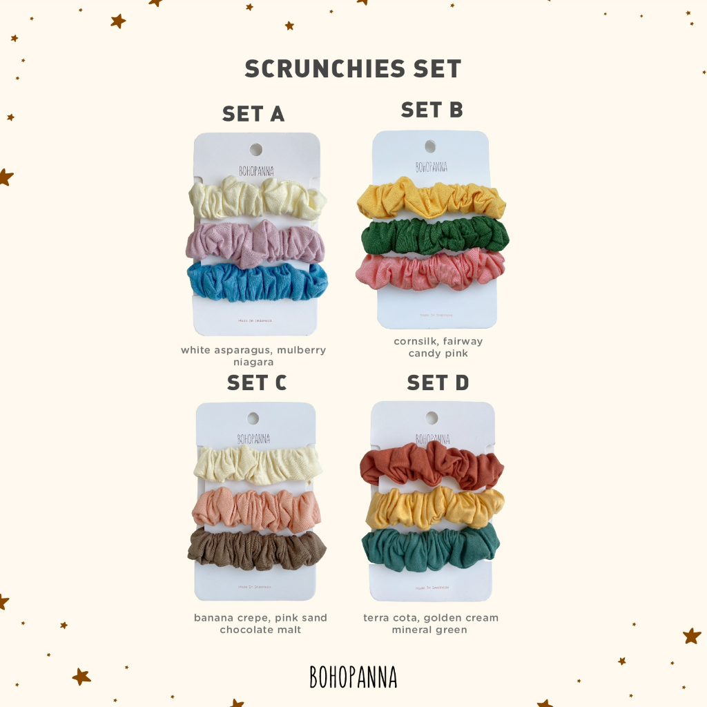 Bohopanna 3Pcs Scrunchie Set Ikat Rambut Anak CBKS