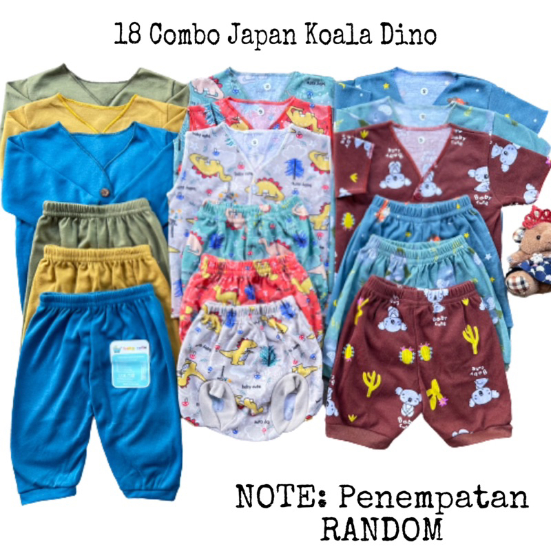 18pc Paket perlengkapan Baju Bayi Baru lahir Combo Mix Japan Koala dino newborn/Lahir SNI Promo 8.8