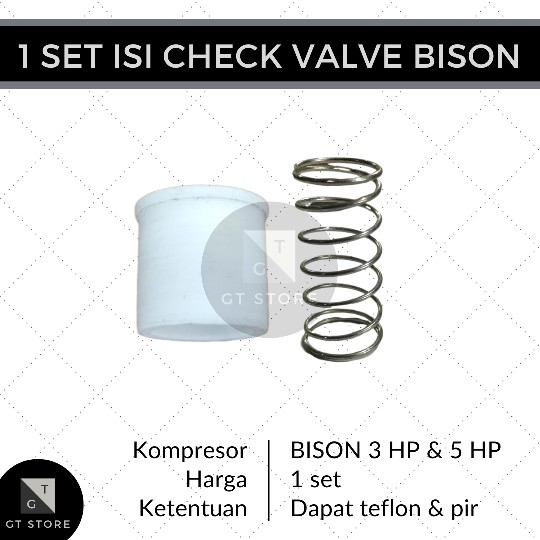 [1 SET] Teflon Pir Isi Check Valve Kompresor Angin BISON 2 HP 3 HP 5 HP