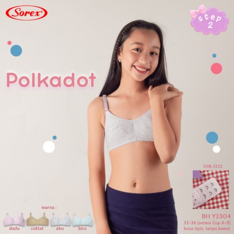 Sorex Young miniset kode Y 2304 step 2 (32-36)bra/bh remaja polkadot