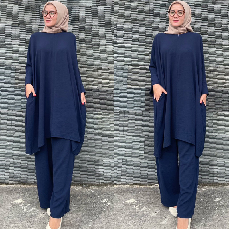 SETELAN ANEMI JUMBO CRINKEL AIRFLOW PREMIUM/ONESET JUMBO OVERSIZE POLOS