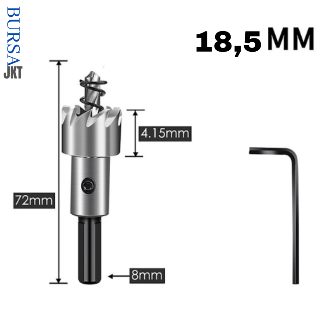 HOLE SAW MATA BOR BESI BAJA TITANIUM KUGEL HSS 18.5 MM