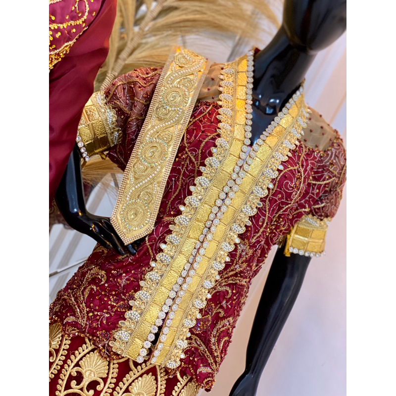 BAJU PENGANTIN ADAT BUGIS/MAKASSAR MODERN HARGA FULLSET WARNA MAROON HARGA 1 SET