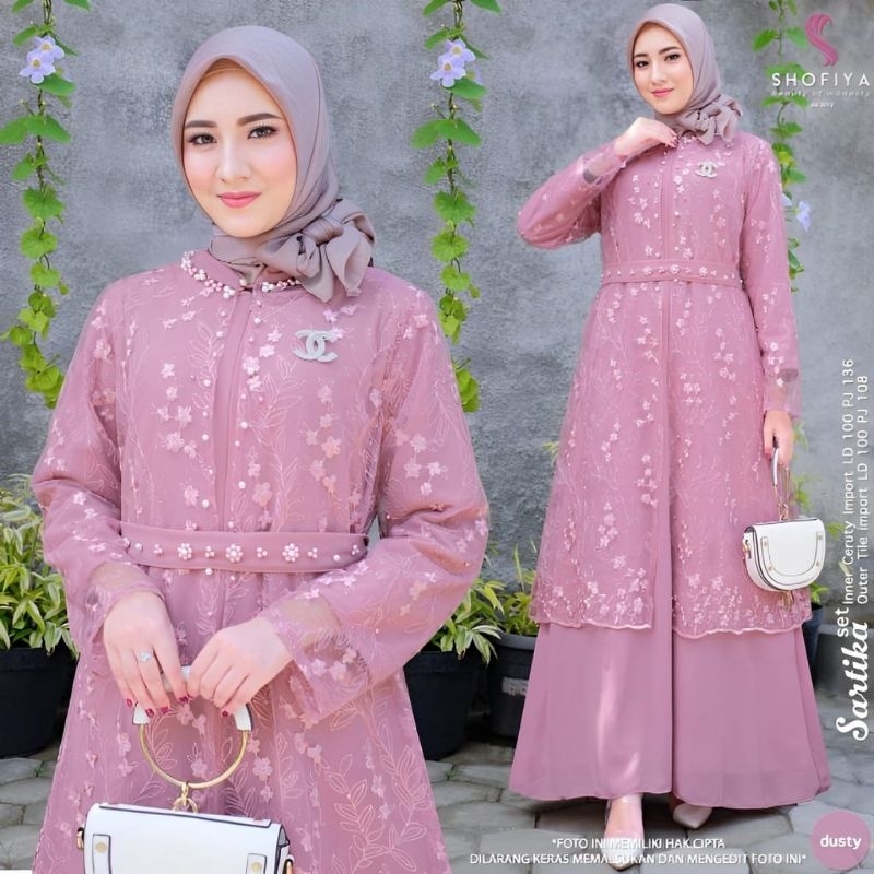 Sartika Dress Aulia 2 in 1 Brokat Premium Dress Brokat Kondangan Dress Tile Dress Kondangan Dress Kondangan Wedding Dress Gamis Brukat Gamis Brokat Jumbo Mix Miutiara Cantik