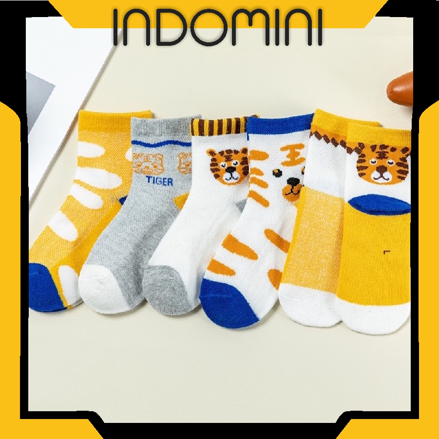 INDOMINI Kaos Kaki Anak Motif Harimau Kaus Kaki Bayi Lucu Tiger KK054