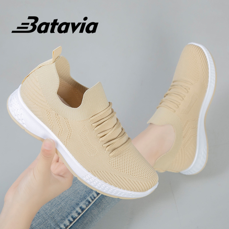 Batavia 2023 baru sepatu wanita fashion lace-up sepatu kasual murah bernapas non-slip sepatu mahasiswa D4