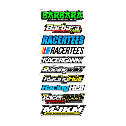 STICKER RACING HELL BARBARA / STIKER HELM HEREX / STIKER MONTOR HEREX / STIKER RACING START SPEED