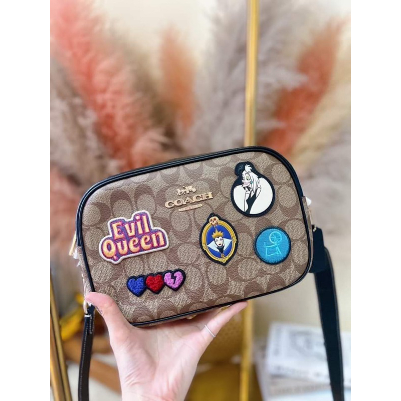 Disney X Coach Jamie Camera Bag In Signature Canvas In khaki multi