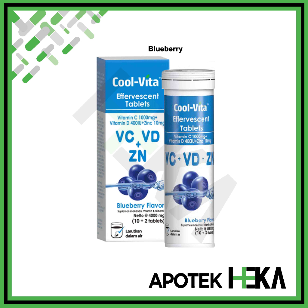 Cool Vita Effervescent Tablet isi 12 - Vitamin C D Zinc (SEMARANG)