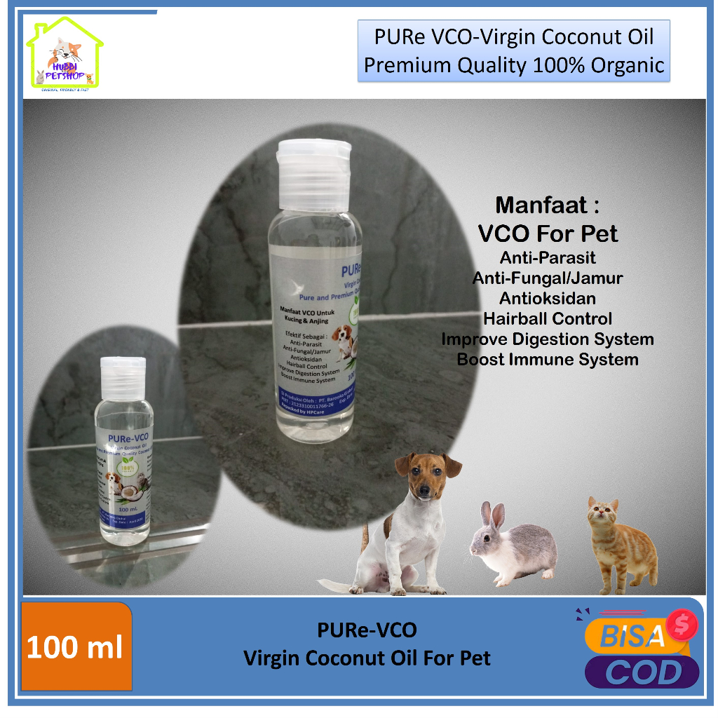 VCO Kucing 100ml - Obat Anti Jamur Kucing Anjing Kelinci Ampuh - Virgin Coconut Oil VCO 100 ml