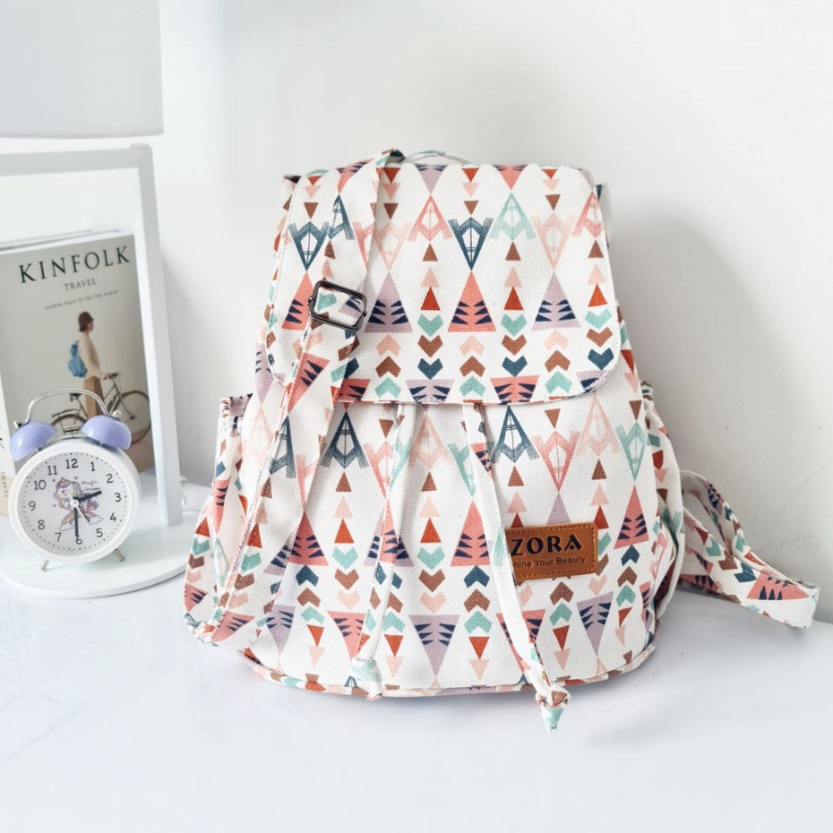 ZORA - Cozy - Backpack  Canvas- Tas Ransel Wanita