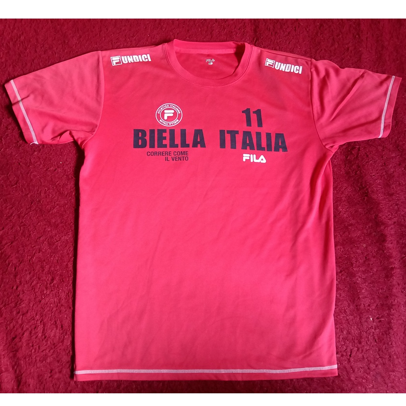 Baju Tshirt Jersey Fila merah Bekas / Preloved / Second Size L