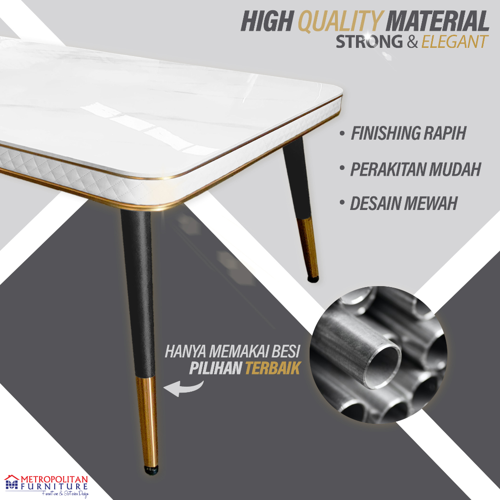 Meja Makan Marmer 6 kursi Dining Table Minimalis Set