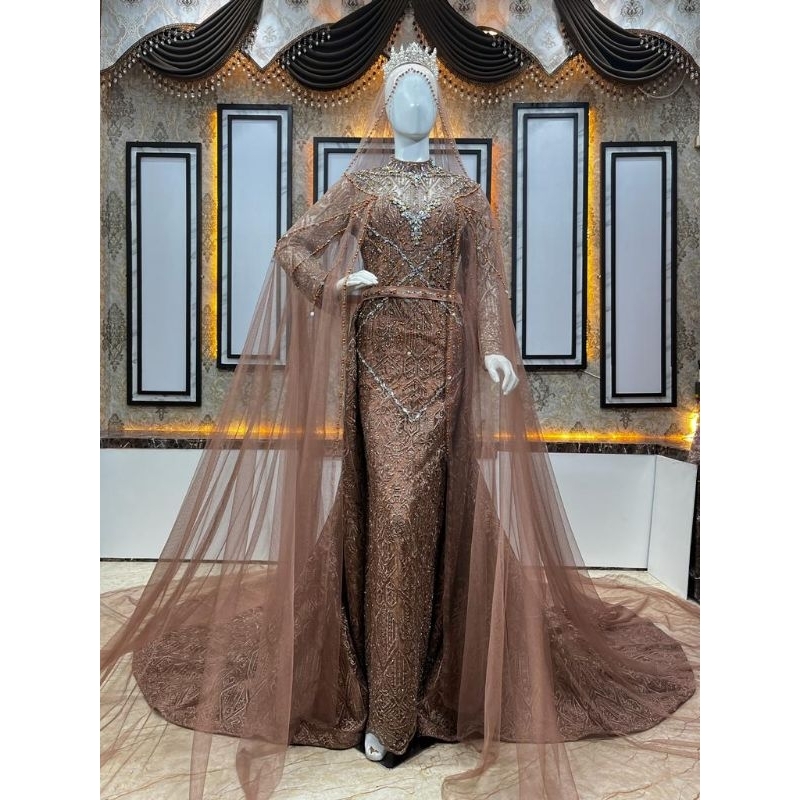 GAUN PENGANTIN SLIM DRESS PREMIUN//  GAUN JUBAH BALERO LEPAS PASANG // GAUB MODERN  GAUN JUBAH || GAUN MEWAH  FUL PAYET || BAJU PENGPENGANTEN   MASA KINI