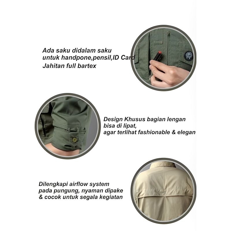 Kemeja tactical w tac lengan pendek/baju tactical w tac/kemeja lapangan tactical