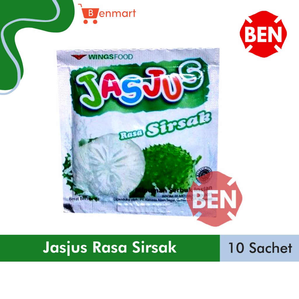 

Jasjus SIRSAK 1 Renceng 10 Sachet Jas Jus Minuman Serbuk Jeruk Mangga