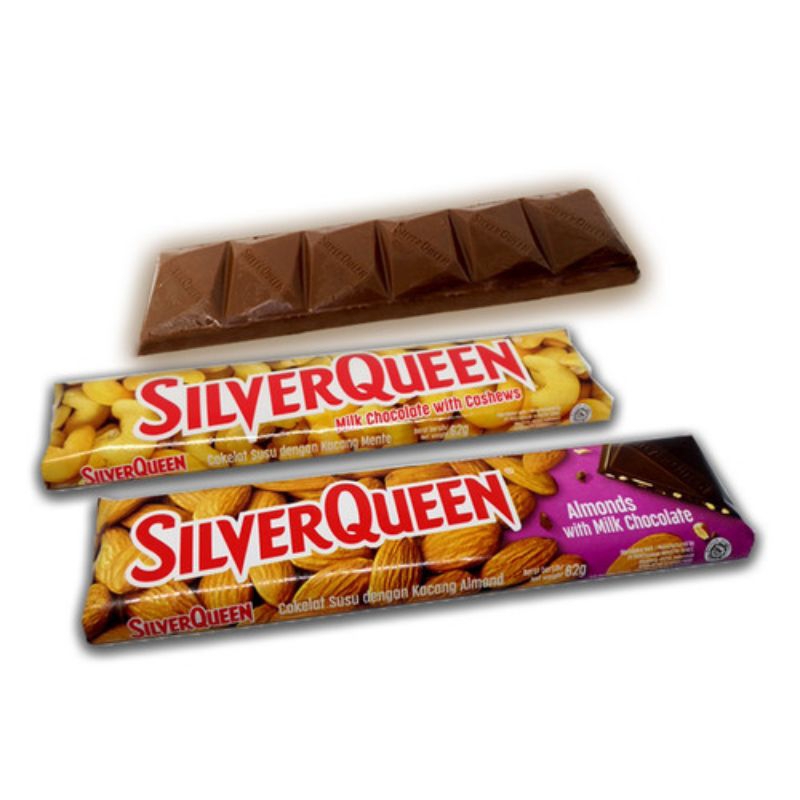 coklat silverqueen cokelat  68gr almond &amp; cashew