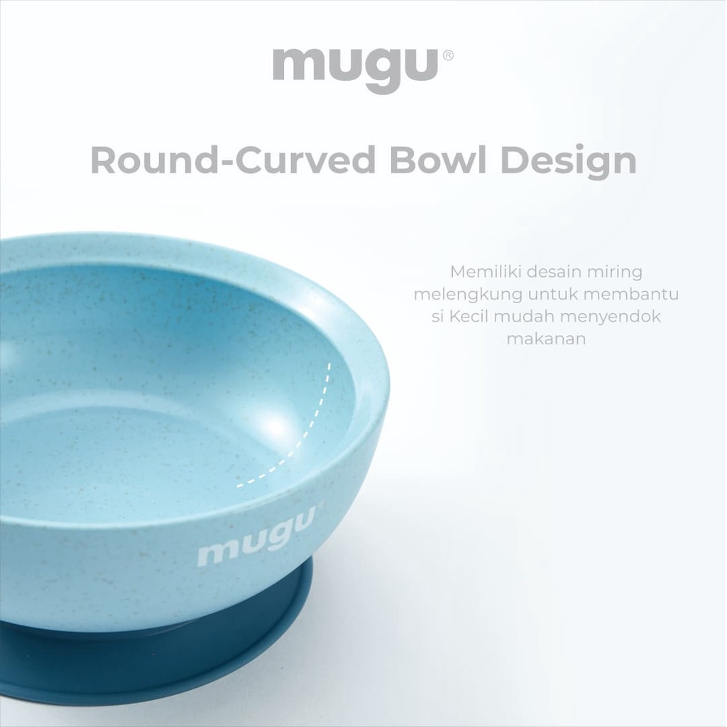 Mugu Wheat Straw Antispill Suction Bowl Tempat Makan Anak 450ml