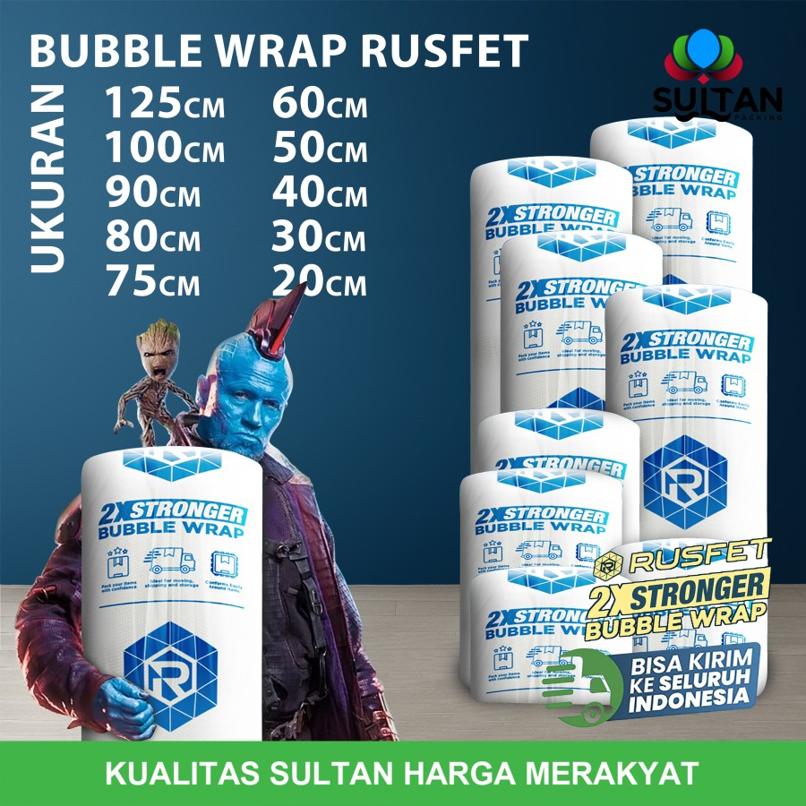 

Plastik Bubble Wrap Packing Rusfet Bening 50M Bubblewrap