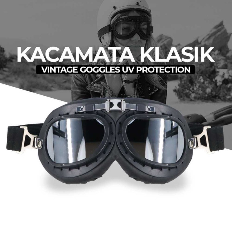 Kacamata Goggles Classic Vintage Harley UV Protection - ND1008