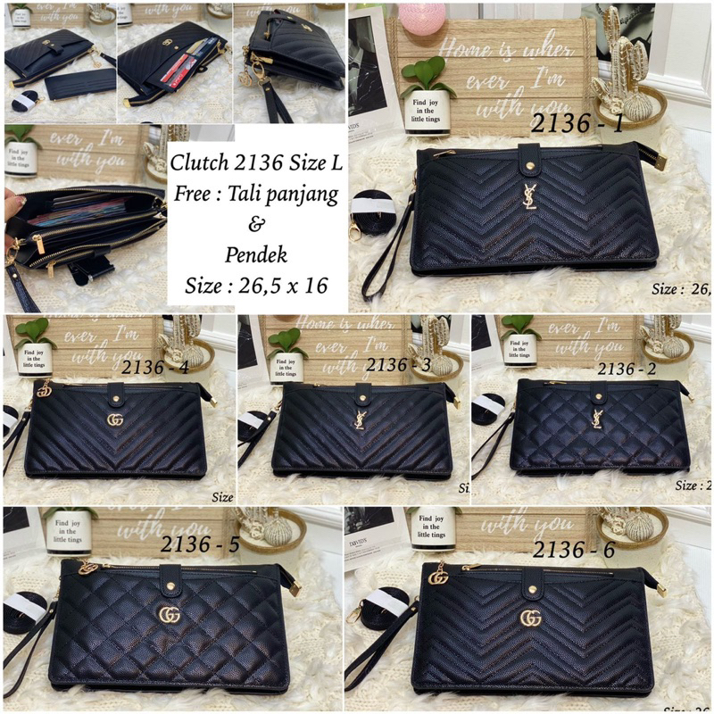 Clutch 3 Ruang Wanita 2136L Caviar Premium