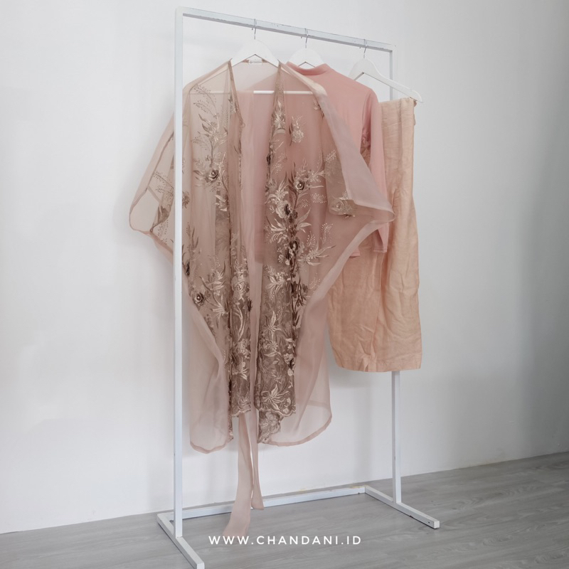 chandani.id • KENINGAR Outer Mocca | Kebaya Organza Mocca | Organza Outer Tulle 3D Premium | Kimono Mocca | Lebaran Kondangan Wisuda Lamaran Bridesmaid. outer kondangan. kebaya wisuda. outer brokat. by chandani