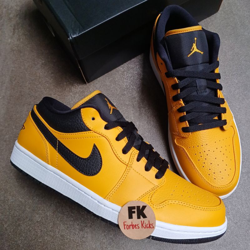 Air Jordan 1 Low University Gold Black || yellow toe aurora green