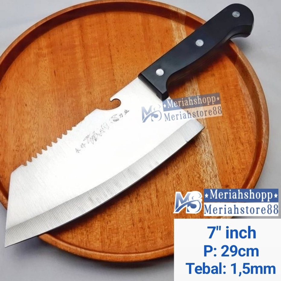 Golok Pisau Dapur (7 inch) + pembuka botol pemotong + Pelunak Daging Tulang Sayuran serbaguna ala Ra