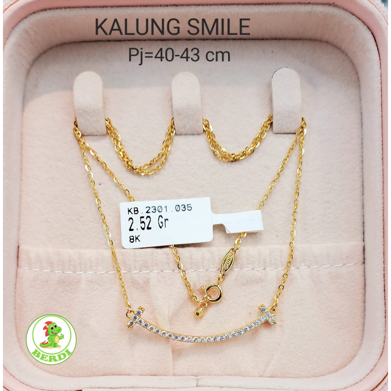 Kalung itaewon smile kadar 375 8karat