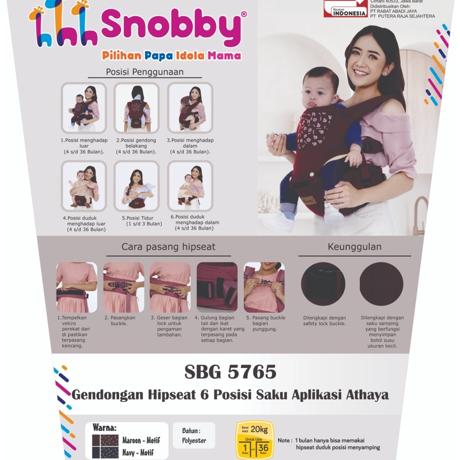 Snobby Gendongan Hip Seat Hipseat 6 Posisi Athaya SBG5765
