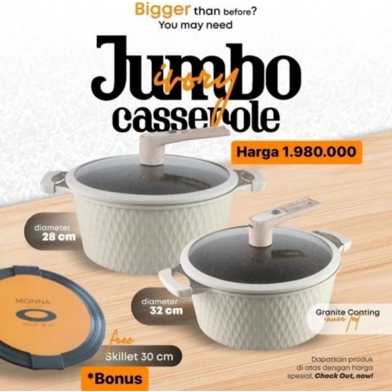 Jumbo ivory casserole Signora/Panci set