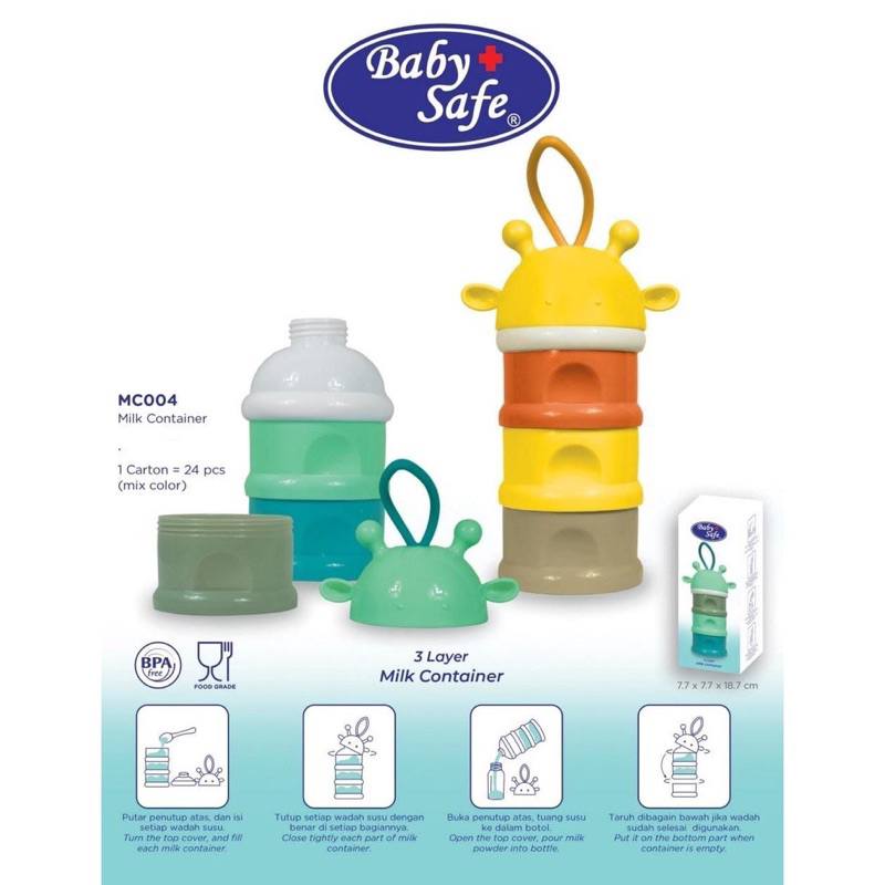 Baby Safe Multi Layer Milk Powder Container Tempat Susu Bubuk Portable