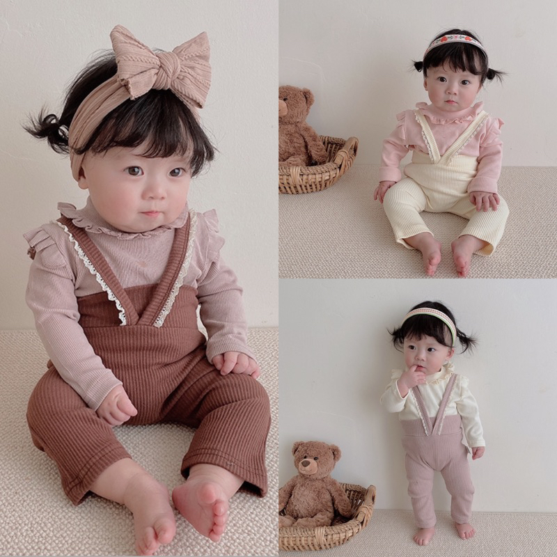 Lucya top overall bayi anak perempuan celana atasan