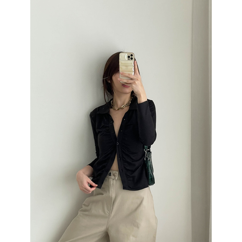 Kadaka T-0479 Scrunch Long Sleeves Top Korea