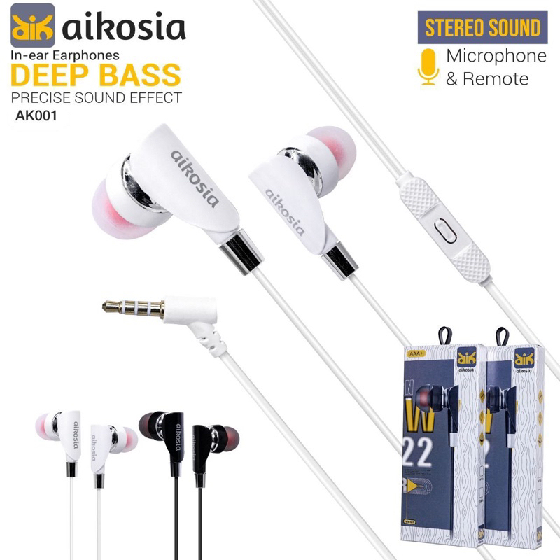 HANDSFREE AIKOSIA MODEL AK-01+ PREMIUM HIFI SOUND SUPER BASS / HEADSET/EARPHONE/HENDSET/HF AIKOSIA AK01+