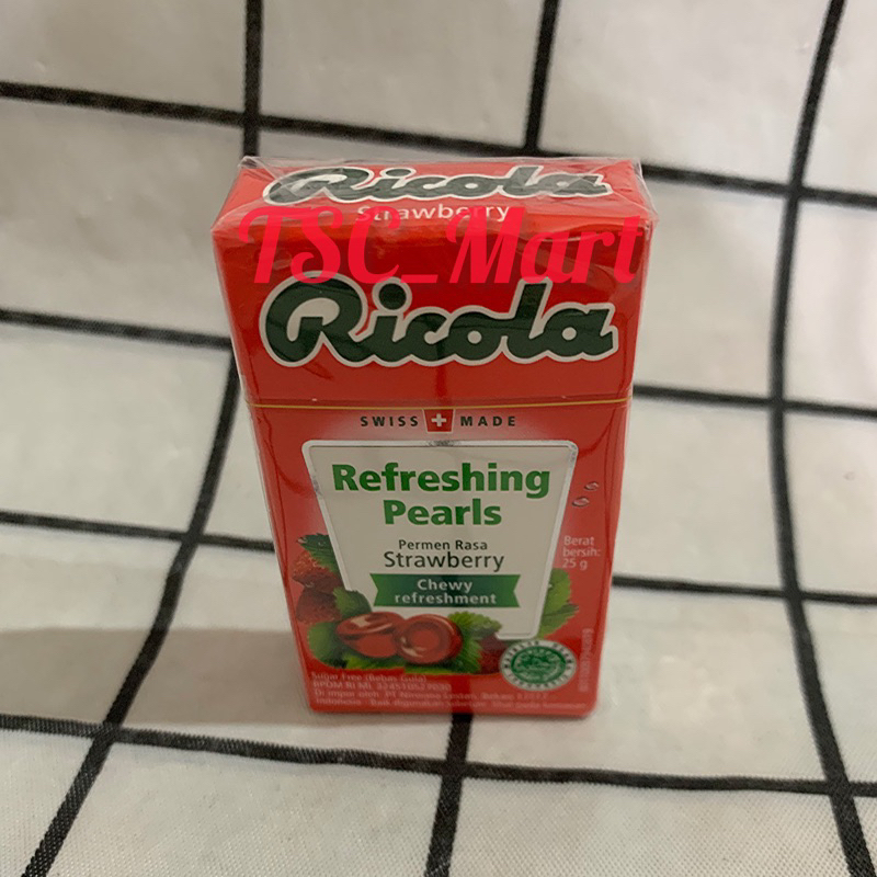 Permen Ricola Refreshing Pearls Strawberry Sugar Free 25gr / Permen / Ricola / Refreshing / Pearls /