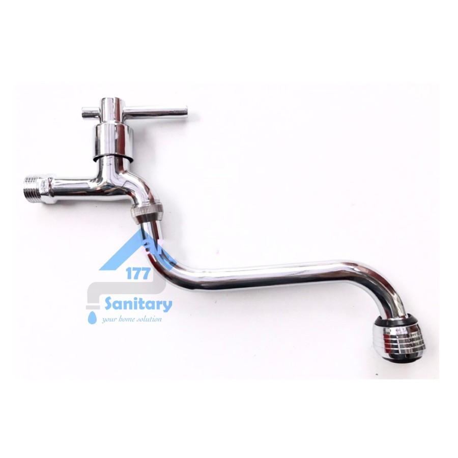 Keran air Bebek Bak Cuci Piring Murah F4 Kran air Tembok Sink Dapur Kitchen Faucet Long Chrome