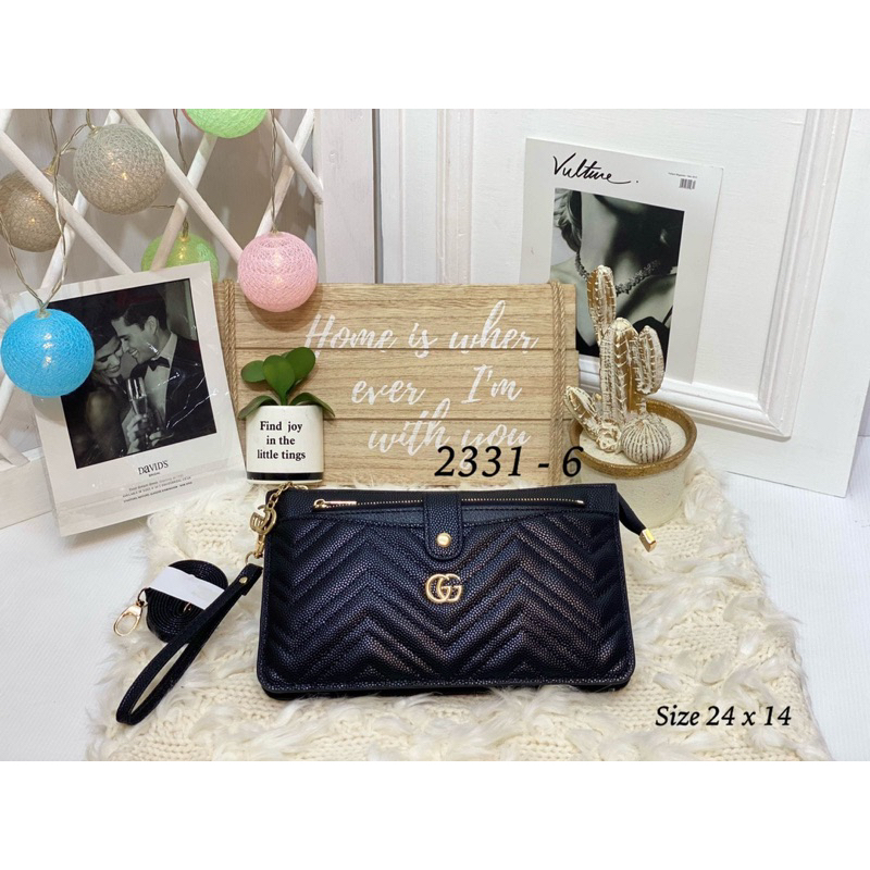 Clutch 3 Ruang Wanita 2136L Caviar Premium