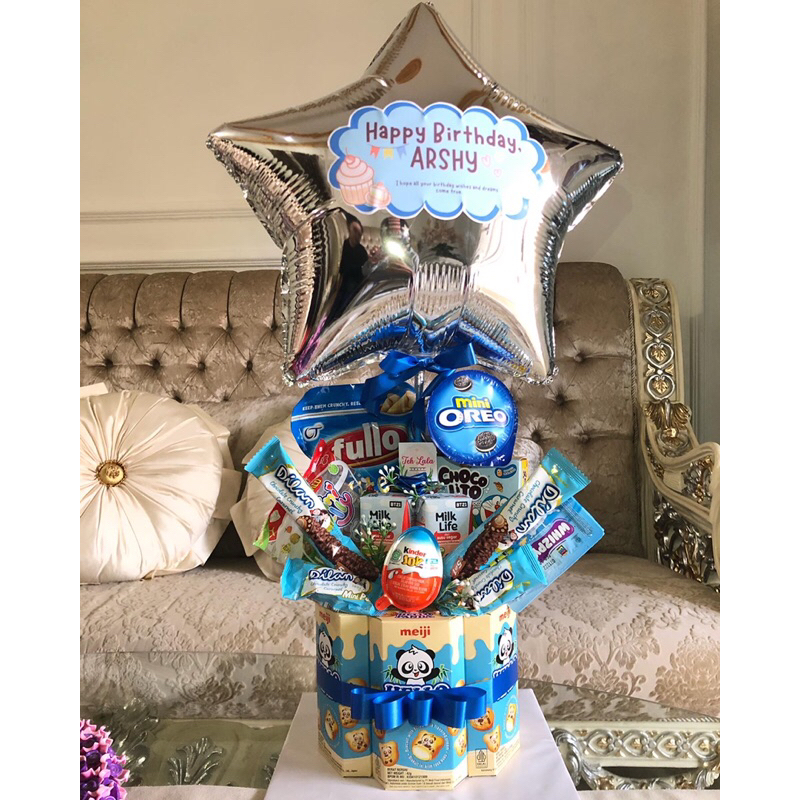

snack cake blue hadia hampers kekinian