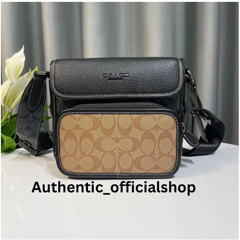 COach Sullivan Flap Crossbody In Blocked Signature Canvas