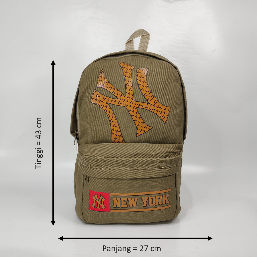 Tas Ransel Pria Dewasa Premium New York Khaki Original Baepack / Tas Backpack Cowok / Tas Punggung / Tas Sekolah / Tas Kanvasa