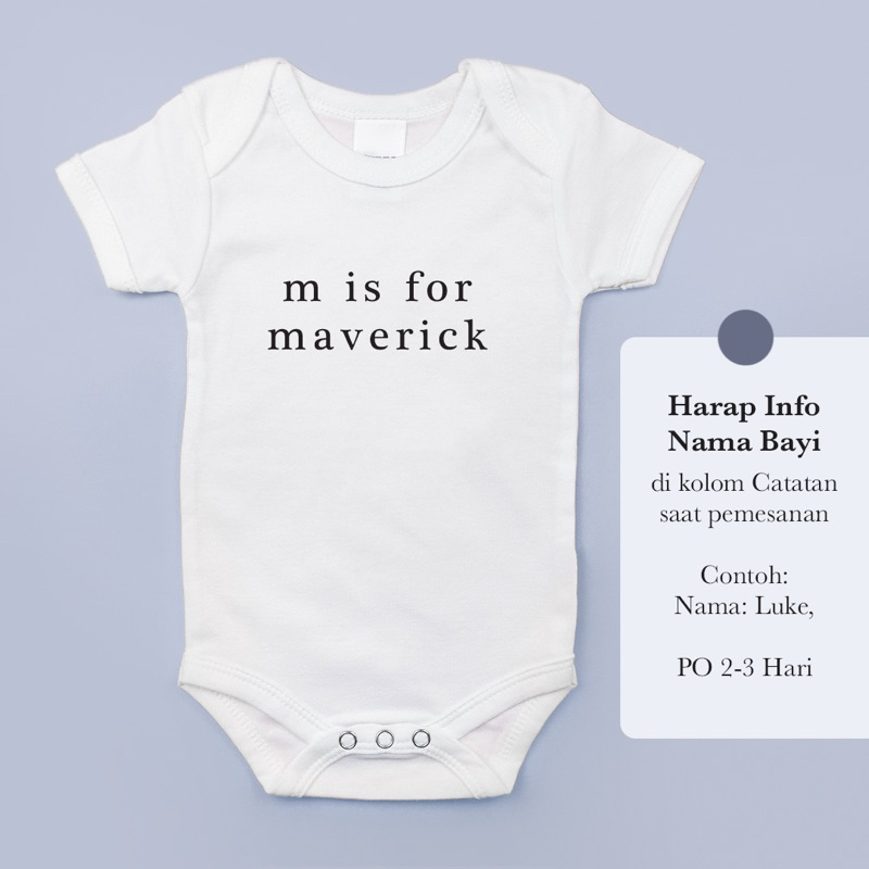 Custom Jumper Bayi | Custom Nama Baju Bayi | Jumpsuit Bodysuit Bayi Cetak Nama