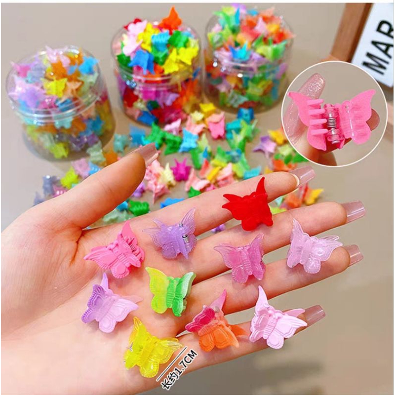 [30pcs] Jepit Rambut Anak Mini Bentuk Kupu Set isi 30pcs Jepitan Poni Rambut Jepit Kutu Doff Baby Hair Clips