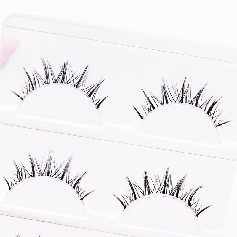 KM11 - 3PASANG Air False Eyelashes Comic Eye Japanese Fake Eye Lashes Extension Clear Band Natural Nude Makeup Little Devil