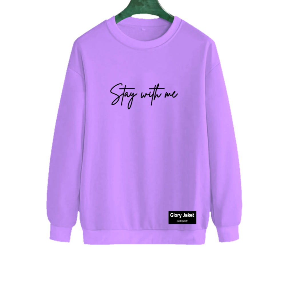 COD Sweater CREWNECK Wanita STAY WITH ME Sablon Dtf