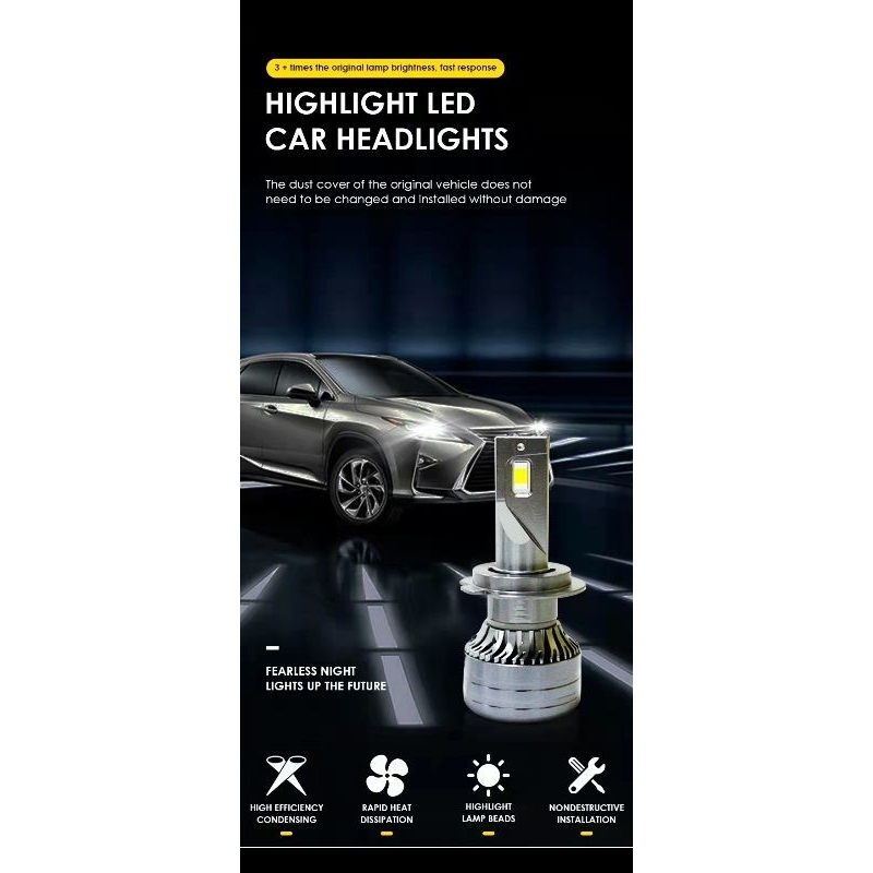 Led foglamp H11 6 philip chips warna putih dan kuning 55watt terang