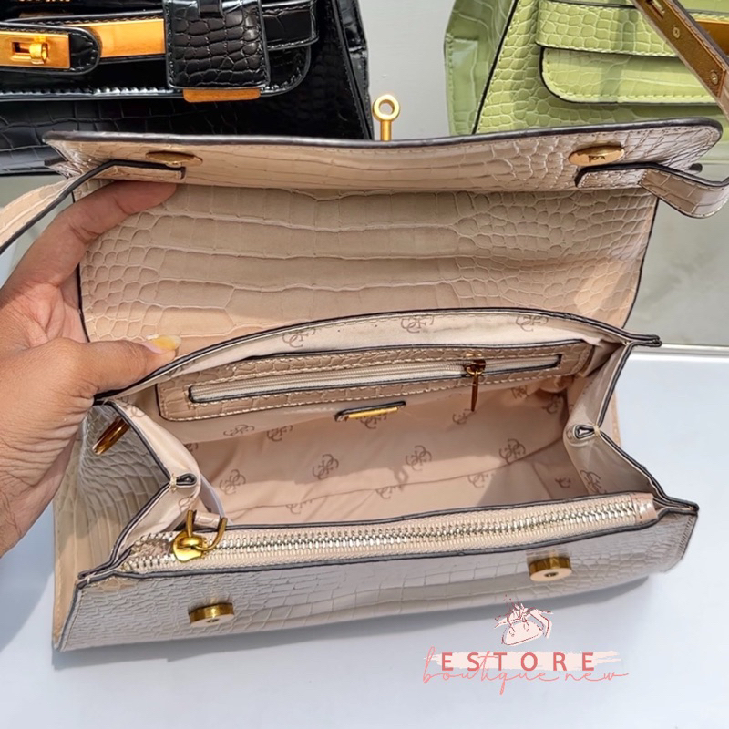 Tas Selempang Wanita Croco Top Handle