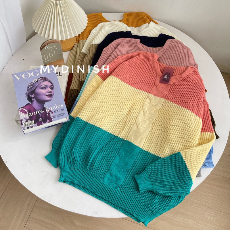 Icha Rainbow Blouse - Sweater Rajut Wanita