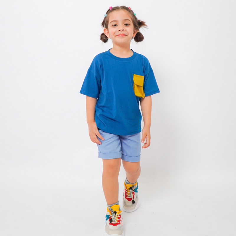 RYU POCKET Tee &amp; Pants / Kaos Oversize &amp; Celana Pendek Anak 1-5thn
